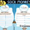 sock monkey themed baby shower games