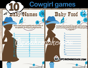 printable western mommy to be baby shower games