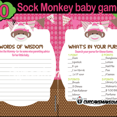 DIY baby shower sock monkey games
