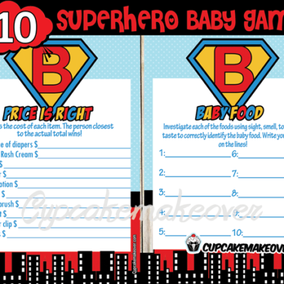 Superhero Boy Baby Shower Games - Cupcakemakeover