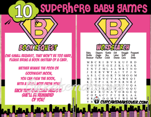 superhero baby girl shower games