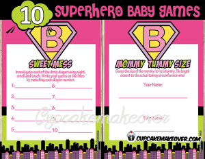 superhero girl printable baby shower games