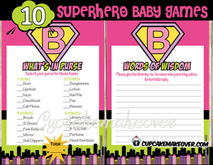 super hero printable baby games for your shower