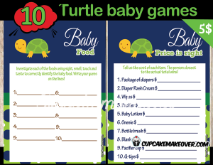 printable turtle baby boy shower games