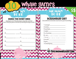 pink whale baby shower decorations girl games