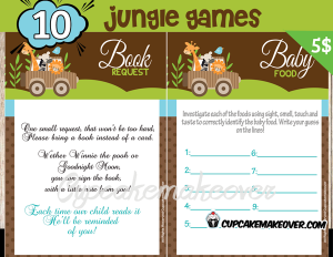 printable jungle themed baby shower games