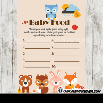 woodland creatures baby shower games printable