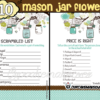 printable boy mason jar blue themed baby shower games