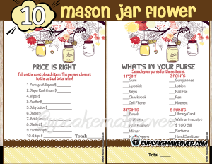 DIY baby shower gender reveal mason jar games
