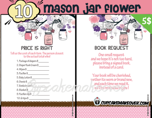 pink mason jar baby shower decorations girl games