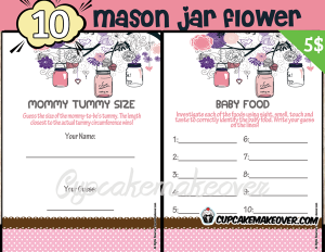 printable girl mason jar pink themed baby shower games