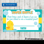 Rubber Ducky Diaper Raffle Tickets - Instant Download - Cupcakemakeover