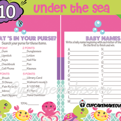 Under The Sea Baby Shower Games Fuschia - Cupcakemakeover