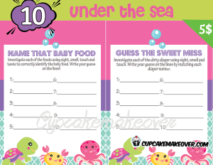 printable under the sea themed baby shower games