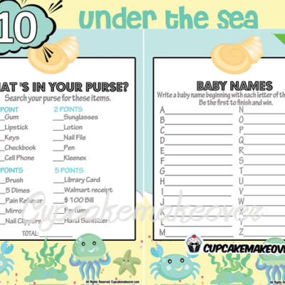 Under The Sea Baby Shower Games Blue - Cupcakemakeover