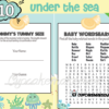 blue under the sea baby shower games printables