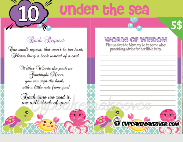 printable sea turtle crab octopus themed baby shower games