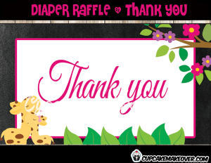 Diaper Raffle jungle giraffe girl Baby Shower Tickets Printables