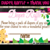 giraffe Baby Shower Diaper Raffle Tickets