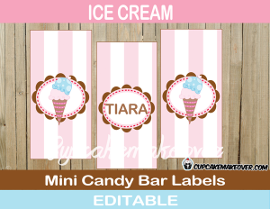 neapolitan ice cream mini candy bar labels