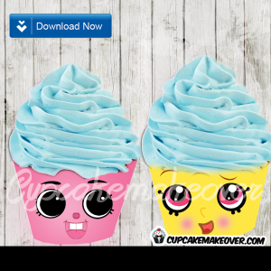 cute printable shopkins cupcake wrappers yellow pink