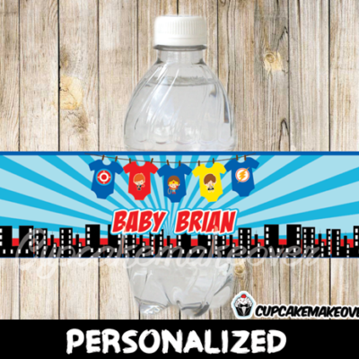 printable baby superhero onesies bottle labels custom diy