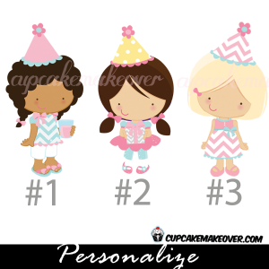 pink birthday girls for personalized invitation card