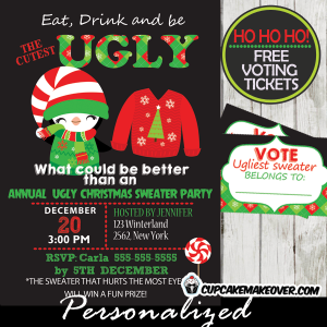 Tacky Sweater Party Invitations &amp; Voting Ballots, Personalized - D2 ...