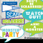 printable cute monsters photo props signs arrows