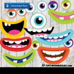 Monsters Photo Props, Party Decorations - INSTANT DOWNLOAD ...