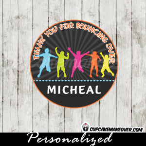 Jump Party Favor Tags, Personalized Toppers - D7 - Cupcakemakeover