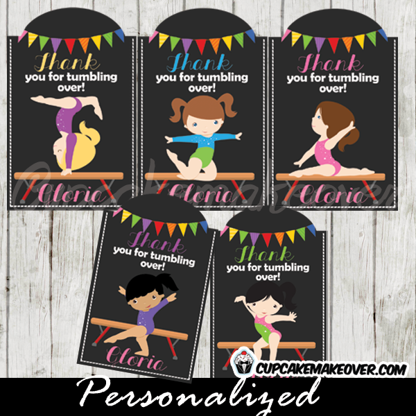 personalized gymnastics gift labels printable
