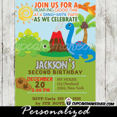 jurassic land dinosaur birthday party invitations printable