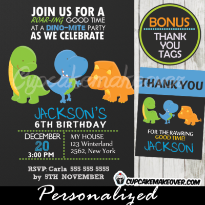 dinosaurs party invitations boys printable