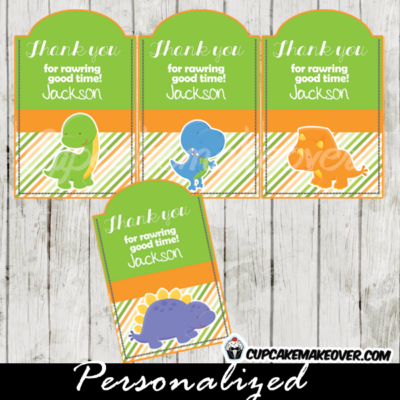 personalized dinosaur gift labels printable