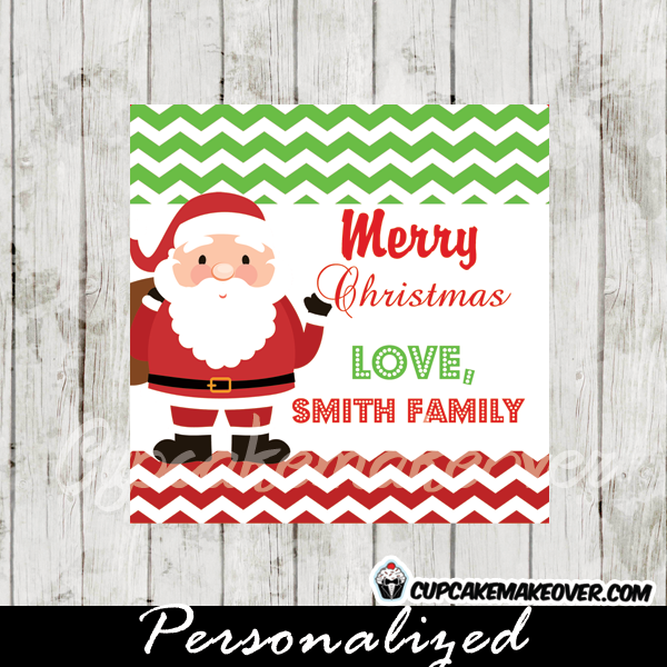 custom jolly santa Christmas gift tags printable