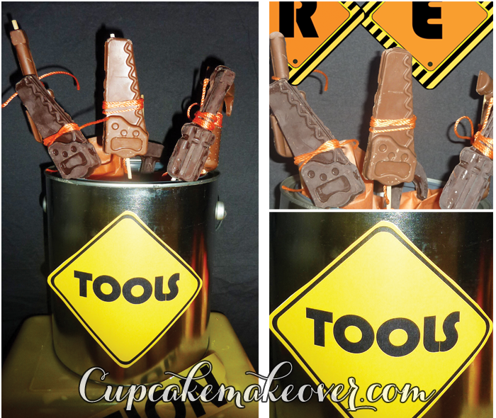 construction birthday edible chocolate tools