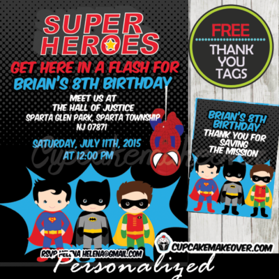 printable superhero birthday party invitations