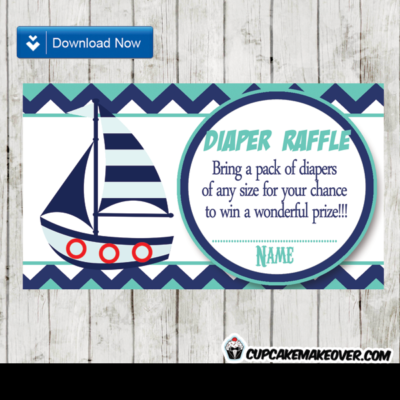 navy blue and turquoise nautical diaper raffle tickets