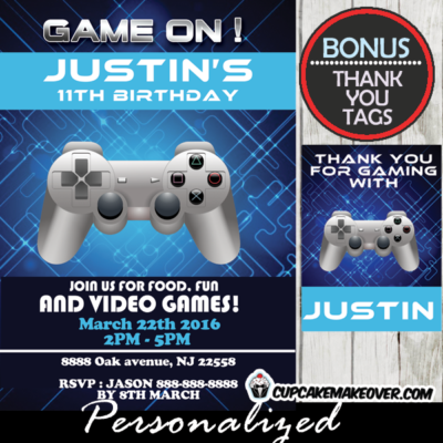 printable video game party invitations