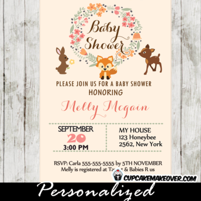 printable woodland baby shower invitation for baby boys or girls