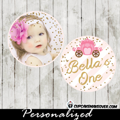 gold glitter little princess birthday toppers tags