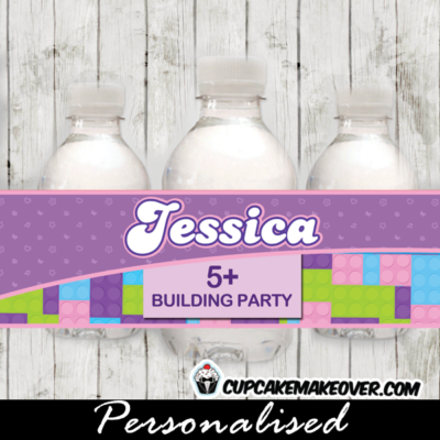 printable lego friends water bottle labels birthday decoration