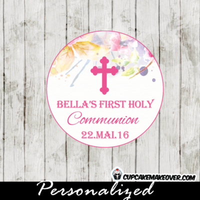 personalized first holy communion favor tags for girls