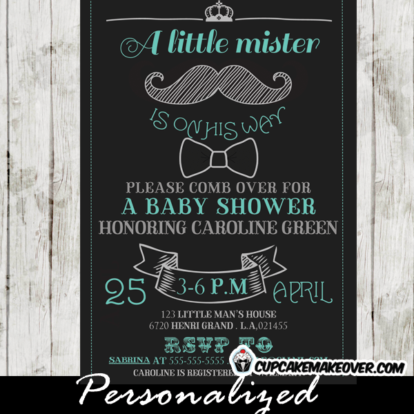 little man bow tie baby shower mustache invitations