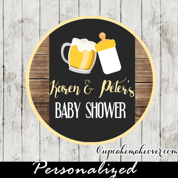 baby is brewing favor tags beer bqq toppers