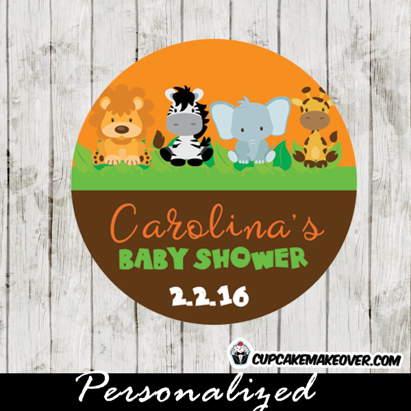 jungle personalized baby shower favor tags