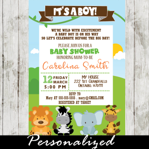safari invitations for baby shower