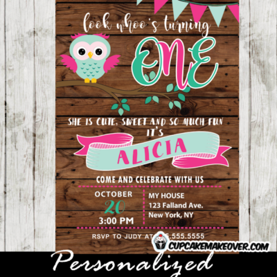 owl invitations for birthday girl
