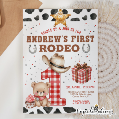 cowboy western birthday invitations